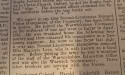 Warwick Advertiser 21st April 1917