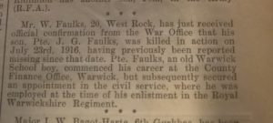 Warwick Advertiser 30th June 1917