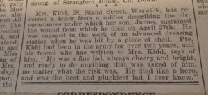 Warwick Advertiser 12th May 1917