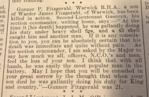 P Fitzgerald 19th May 1917
